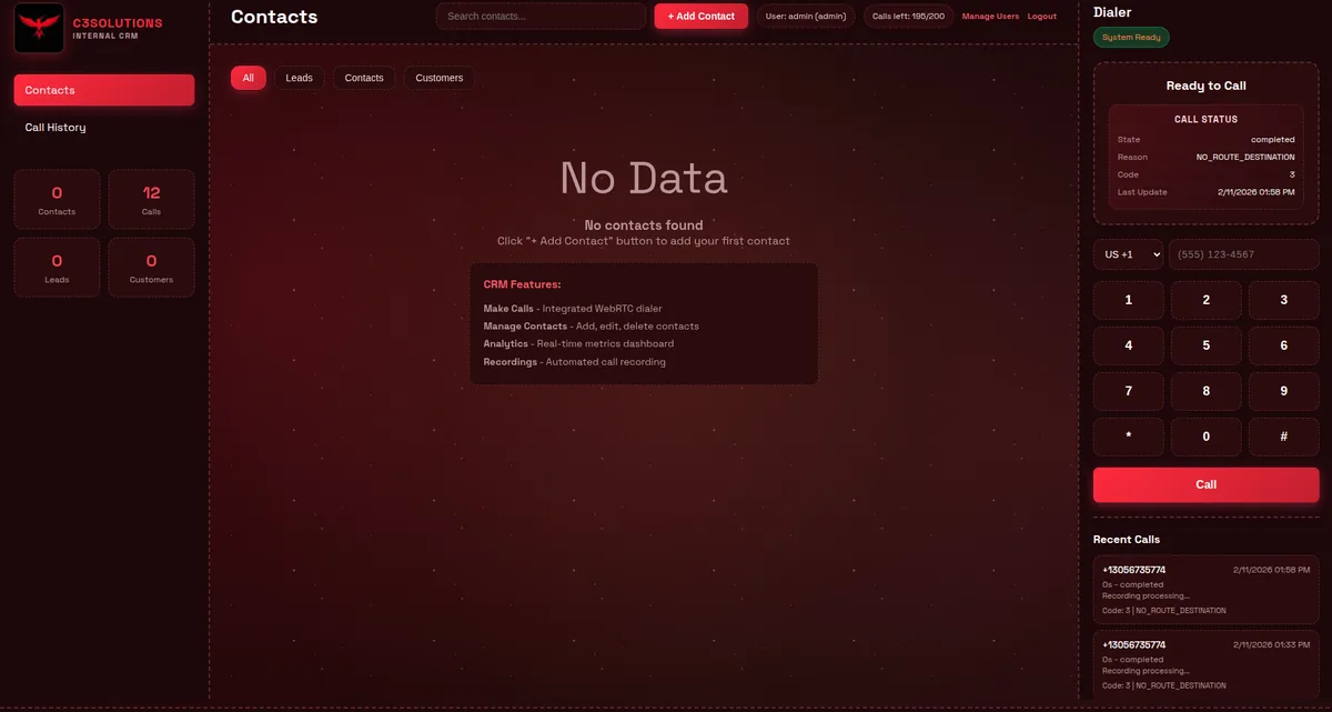 Voice CRM interface